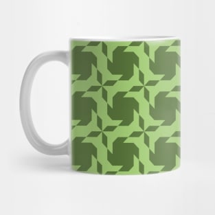 Green Flying Bats Patchwork Pattern Mug